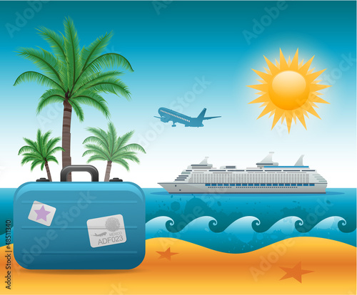 Summer beach holiday vacation background eps 10