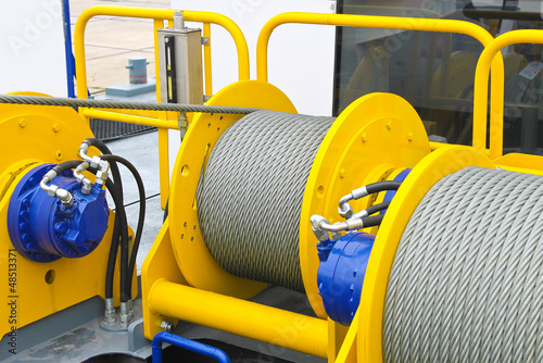 Photography Shipboard equipment. Rope on the drum