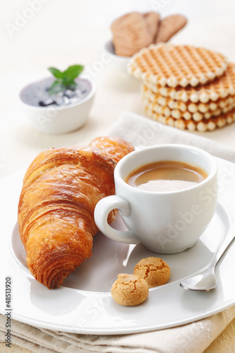 Croissant and espresso