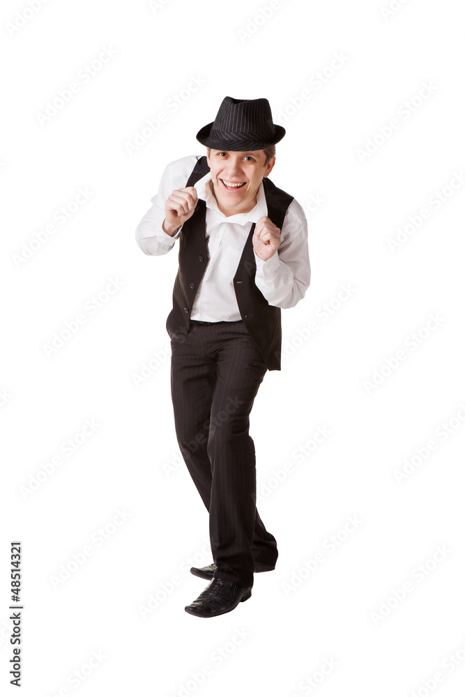 Handsome smiling man in retro style Handsome smiling man in retro style