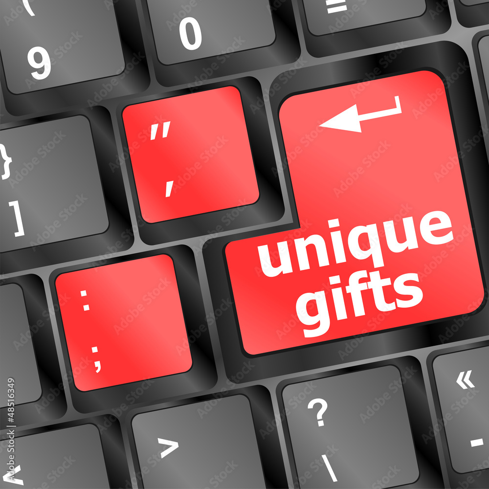 Gift concepts or buying a gift online, message on keyboard Gift concepts or buying a gift online, message on keyboard