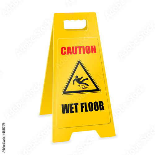 positioner caution wet floor