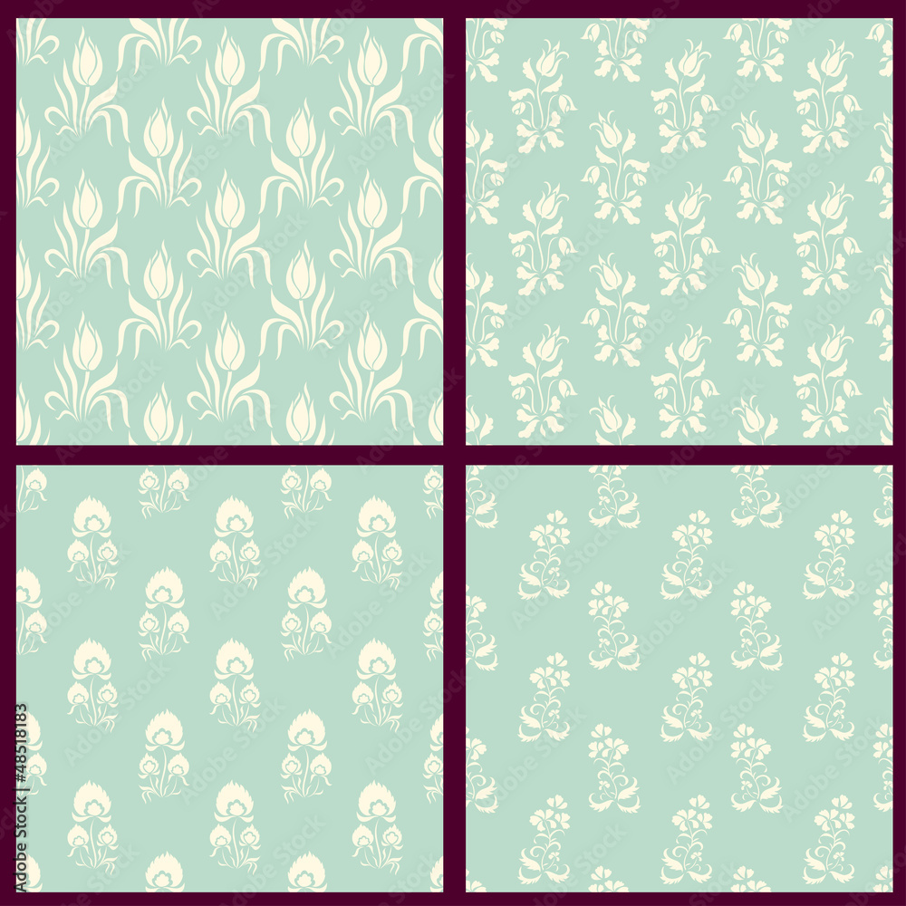 Set of vector floral backgrounds