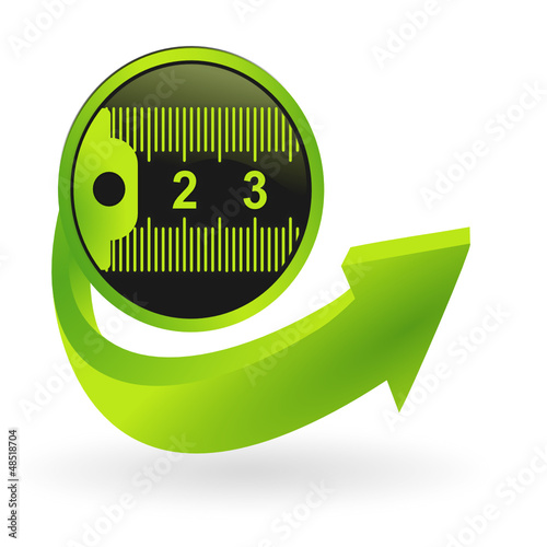 bouton mesurer flêche verte