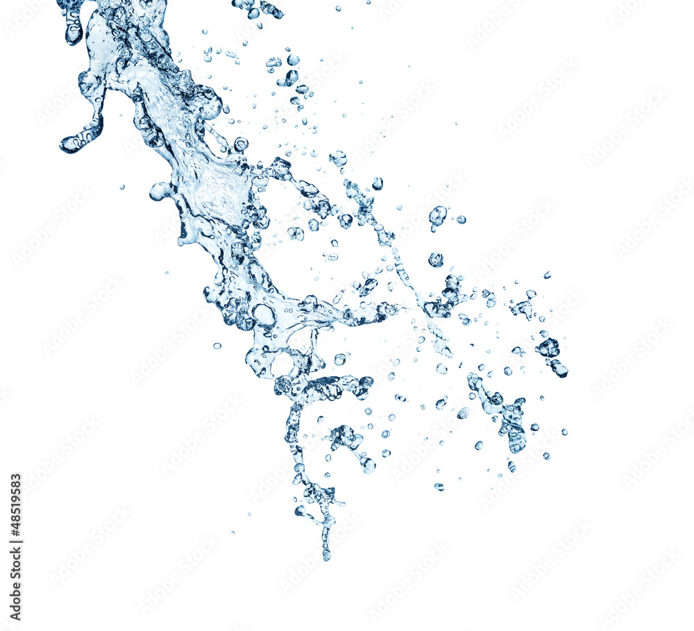 The splash splashing in the white background The splash splashing in the white background