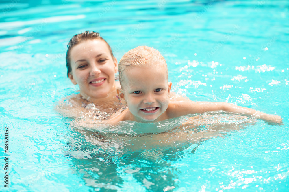 Family swimming