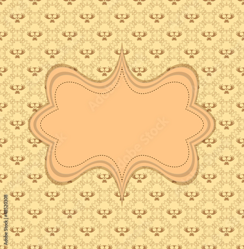 Vintage seamless background with vintage frame for text