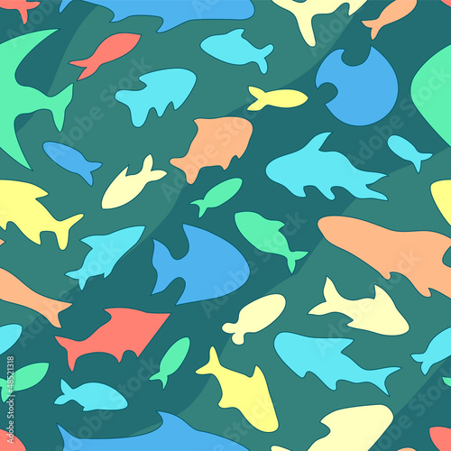 Colorful ocean fish variety...
