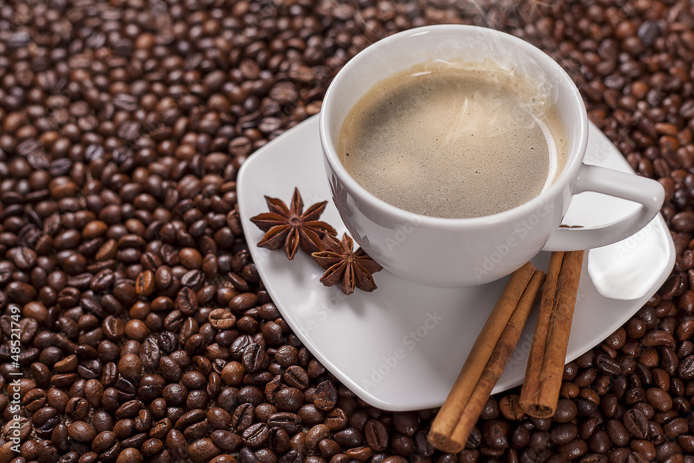 Coffee cup with cinnamon Coffee cup with cinnamon