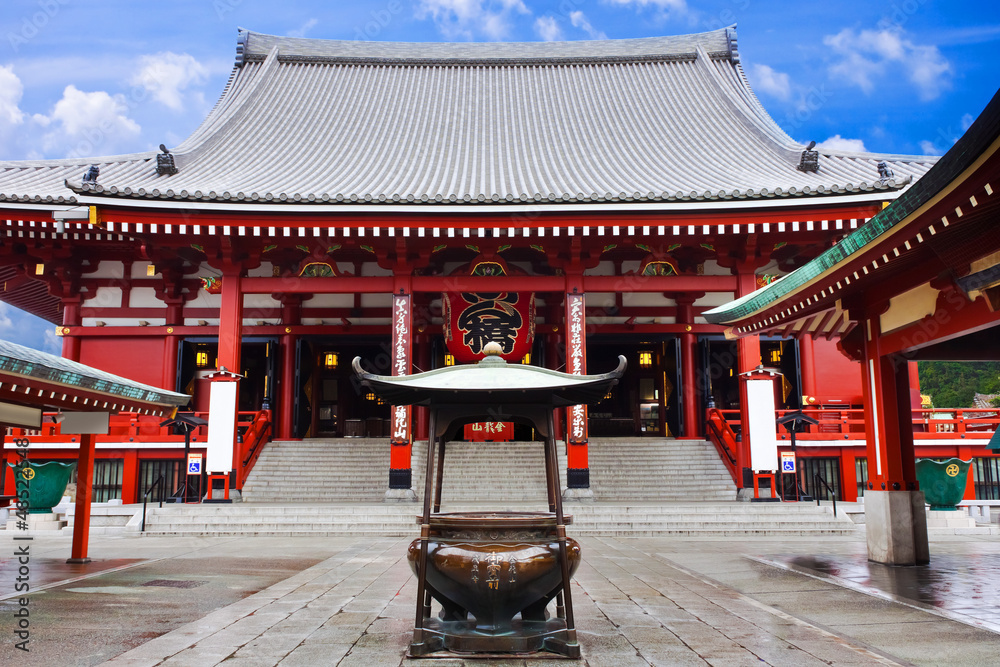 Naklejka premium Sensoji Asakusa Temple, Tokyo, Japan