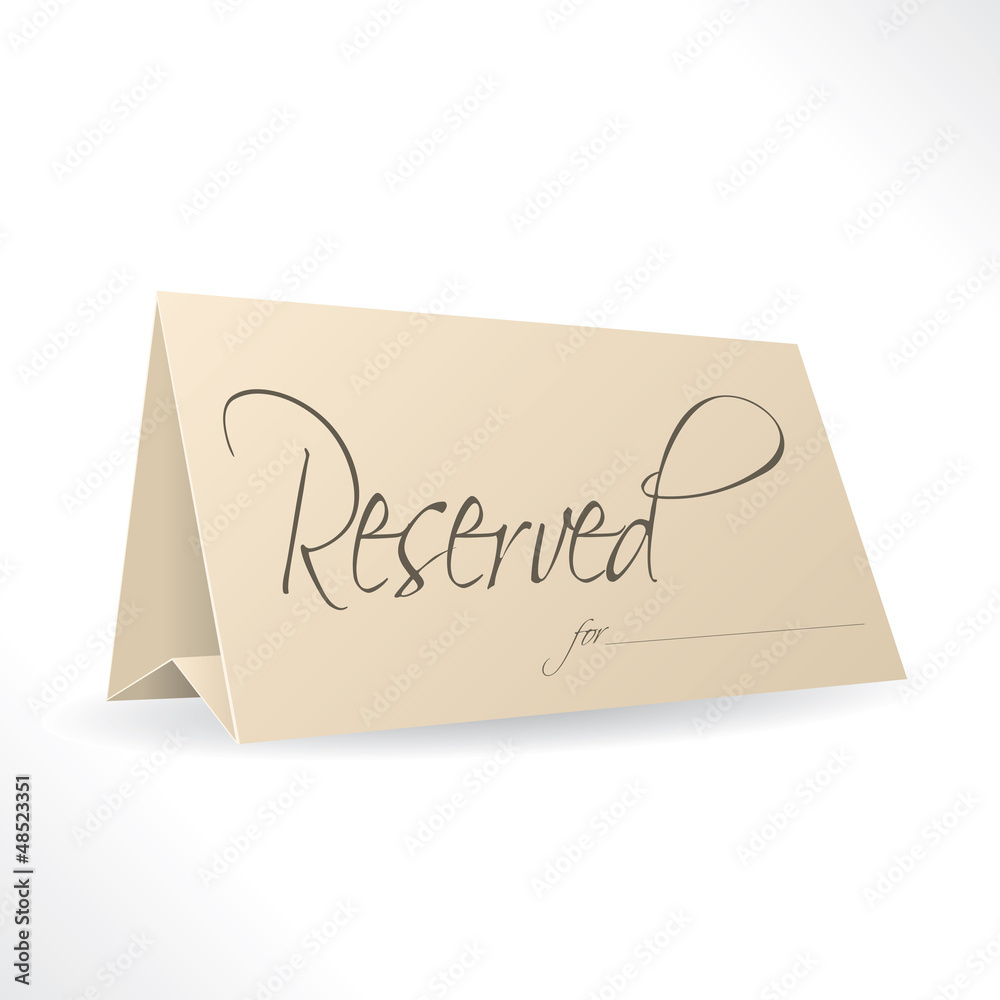 Reserved note with place for name Reserved note with place for name
