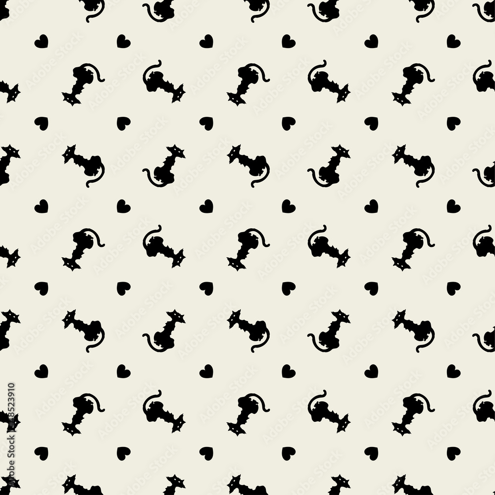 Stylish black cats pattern. Stylish black cats pattern.