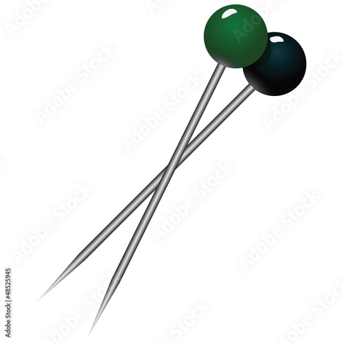 Two sewing pins