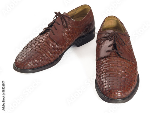 Brown Leather Shoes Isolated on White