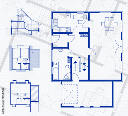 floor plan blueprint. vector illustration