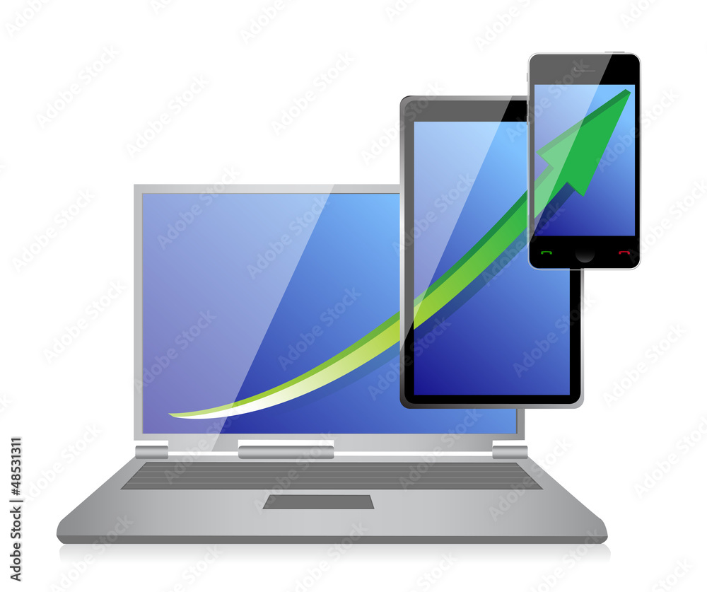 Increasing Business Graph on Laptop Increasing Business Graph on Laptop
