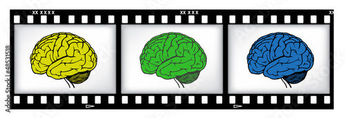 brains on film background