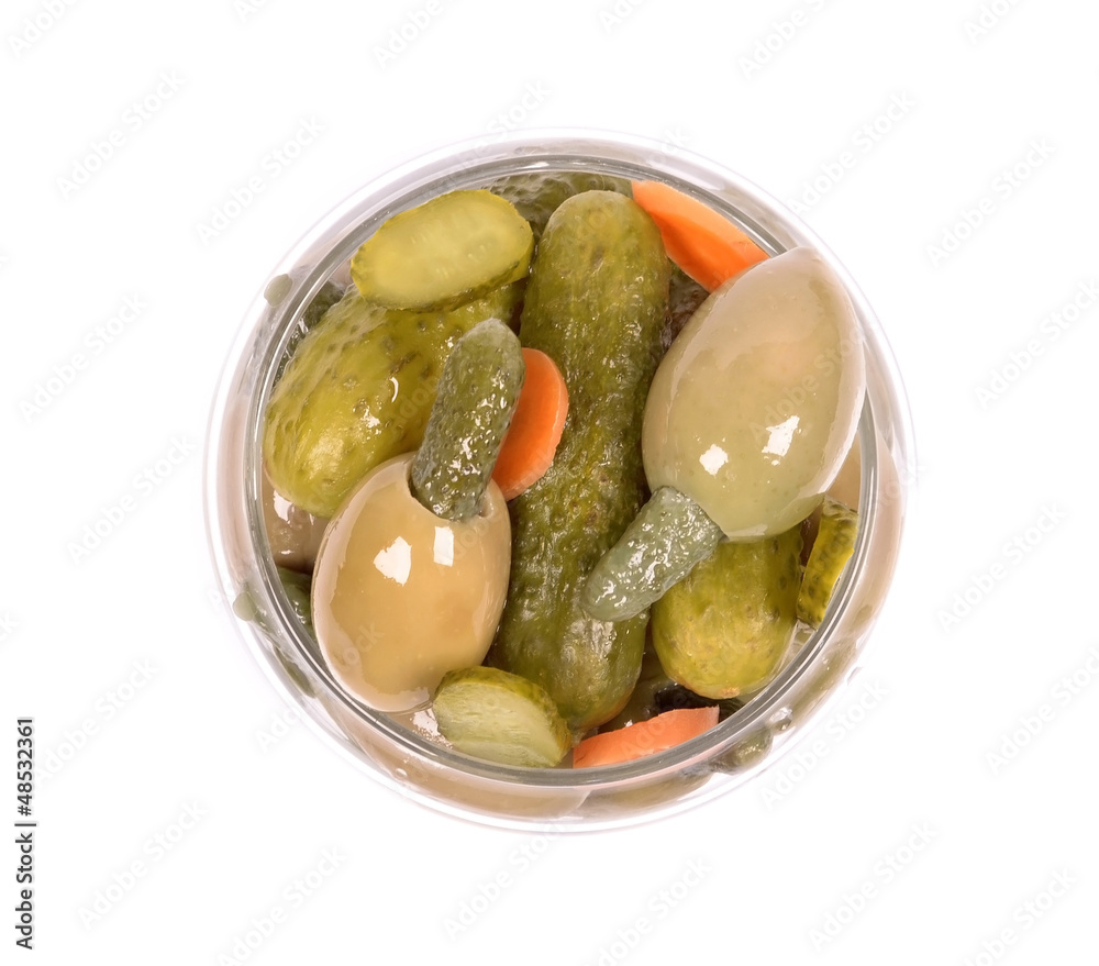 Cucumber salad with olives watered with olive oil Cucumber salad with olives watered with olive oil