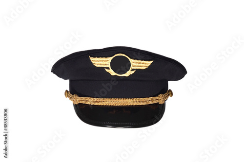 Civil airlines pilot cap isolated on white