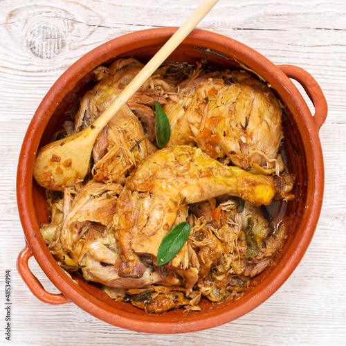 Tableau sur toile stewed chicken - pollo in umido