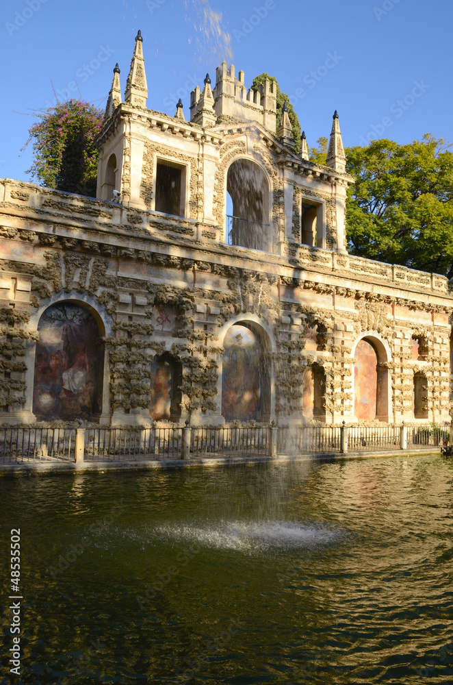 Neptune Fountain in the gardens of the Alcazar, Seville (Spain)
