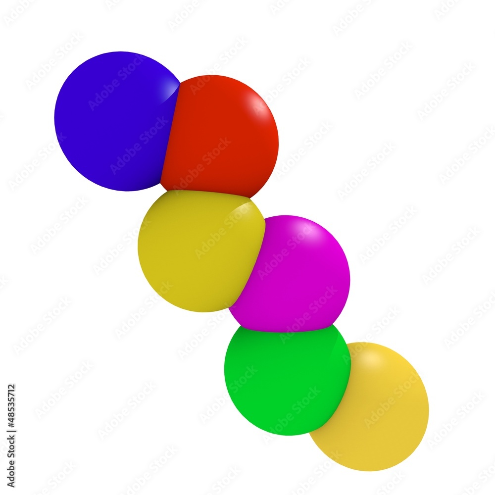 3d coloured intersected balls on white background