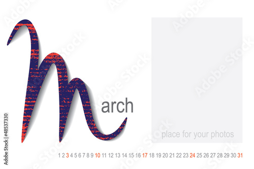 vector calendar march your photo photo