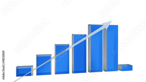 3d growing transparent business chart graph, luma matte photo