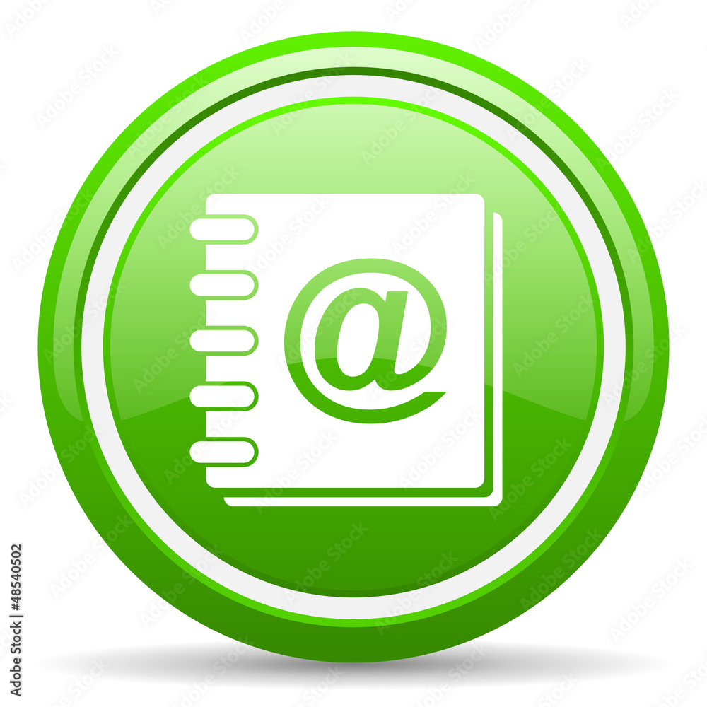 address book green glossy icon on white background address book green glossy icon on white background
