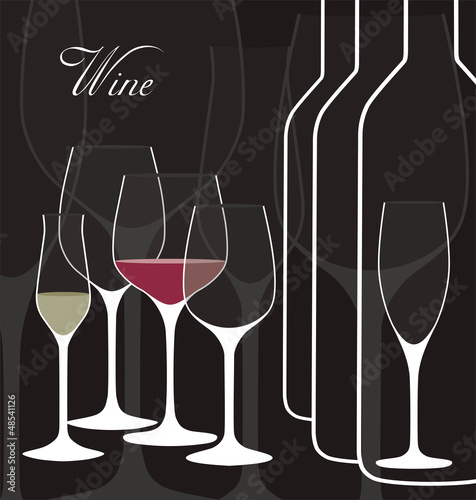 Vector background with wine glasses.