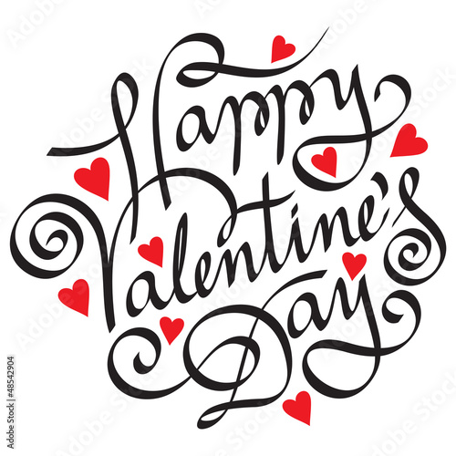 happy valentine day hand lettering