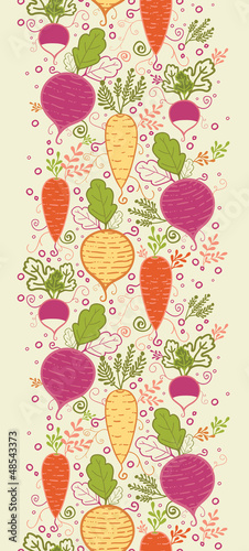 Vector root vegetables vertical seamless pattern background