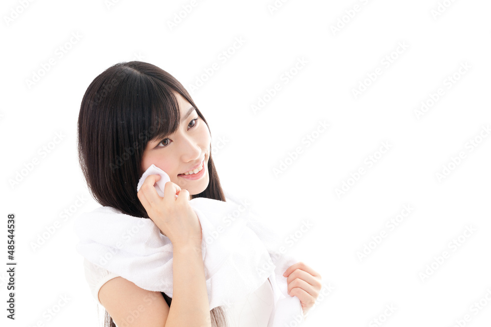 attractive asian woman on white background attractive asian woman on white background