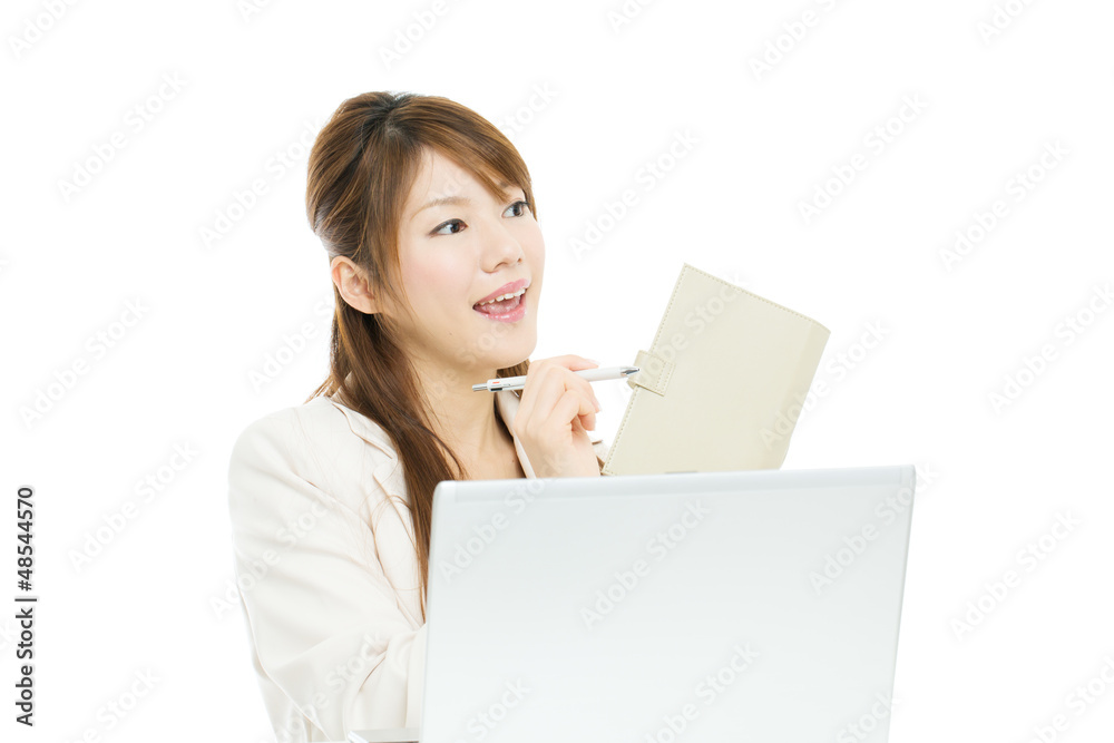 Beautiful asian businesswoman isolated on white background Beautiful asian businesswoman isolated on white background