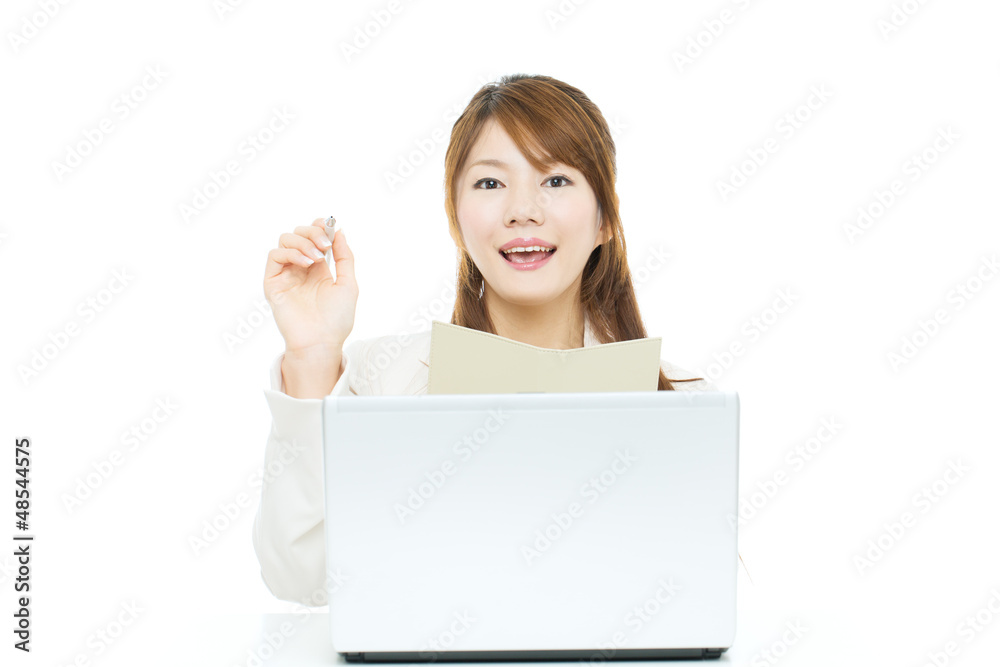 Beautiful asian businesswoman isolated on white background Beautiful asian businesswoman isolated on white background