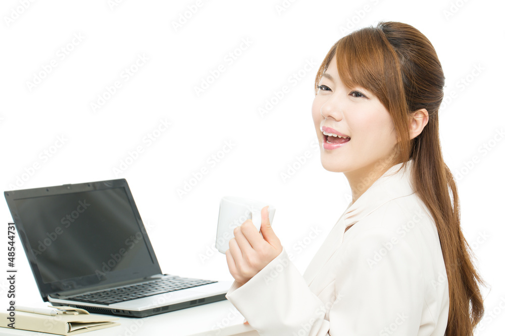 Beautiful asian businesswoman isolated on white background Beautiful asian businesswoman isolated on white background