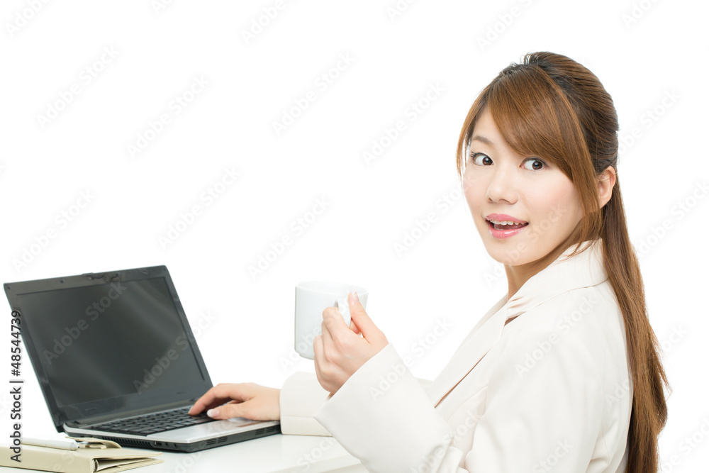 Beautiful asian businesswoman isolated on white background Beautiful asian businesswoman isolated on white background