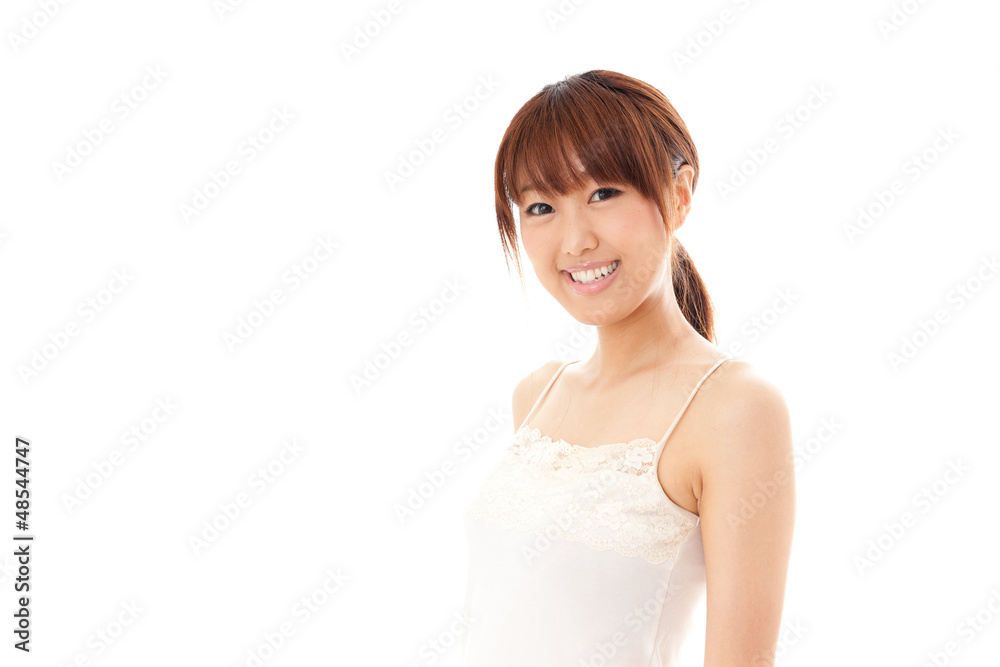 attractive asian woman on white background attractive asian woman on white background