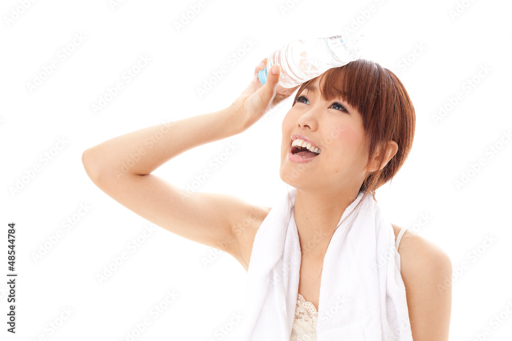 attractive asian woman on white background attractive asian woman on white background