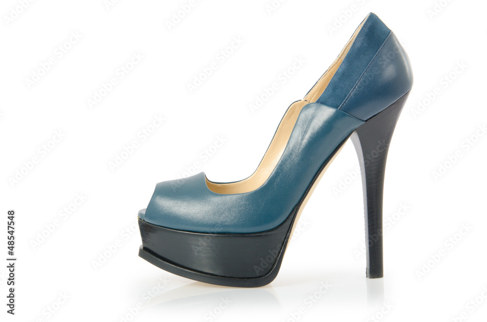 Blue shoes isolated on the white Blue shoes isolated on the white