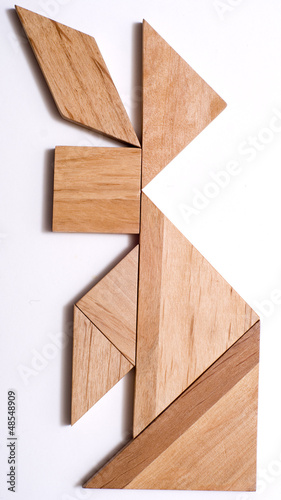 Tangram Puzzle Figure: Rabbit