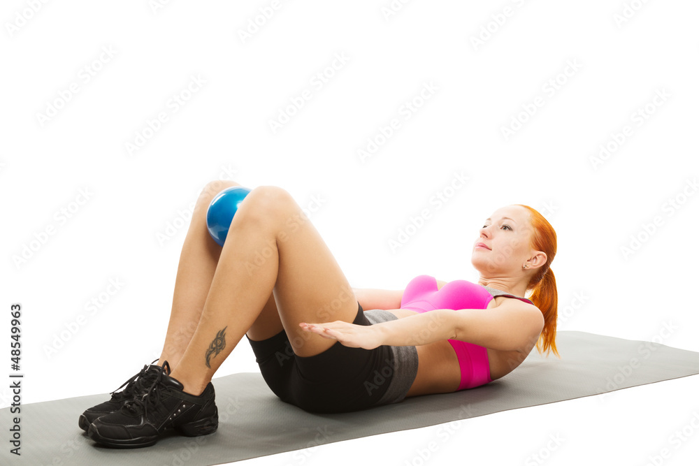 Beautiful sensual woman doing fitness with ball Beautiful sensual woman doing fitness with ball