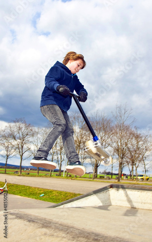 boy with scooter