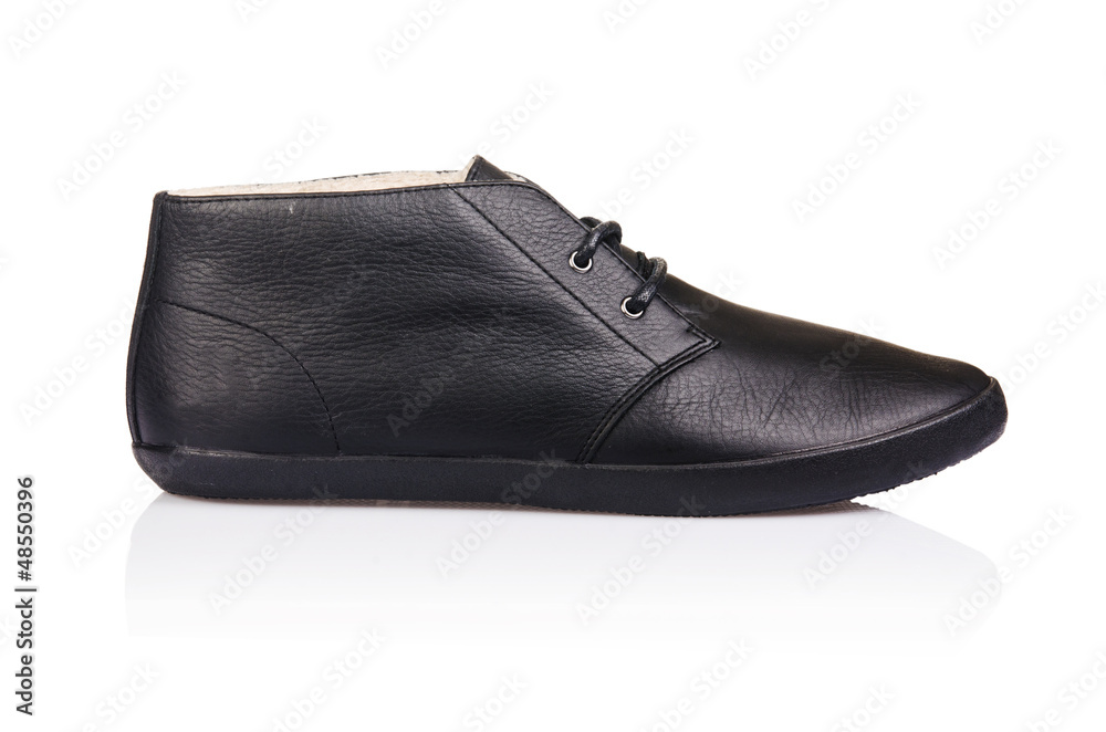 Fashion concept with male shoes on white