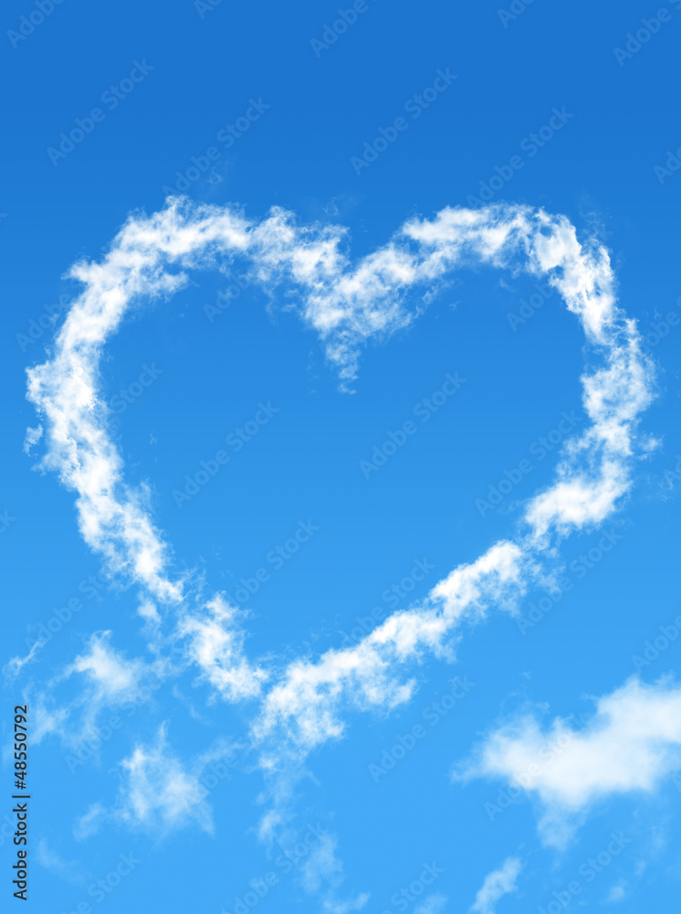 Blue sky with cloud style heart Blue sky with cloud style heart