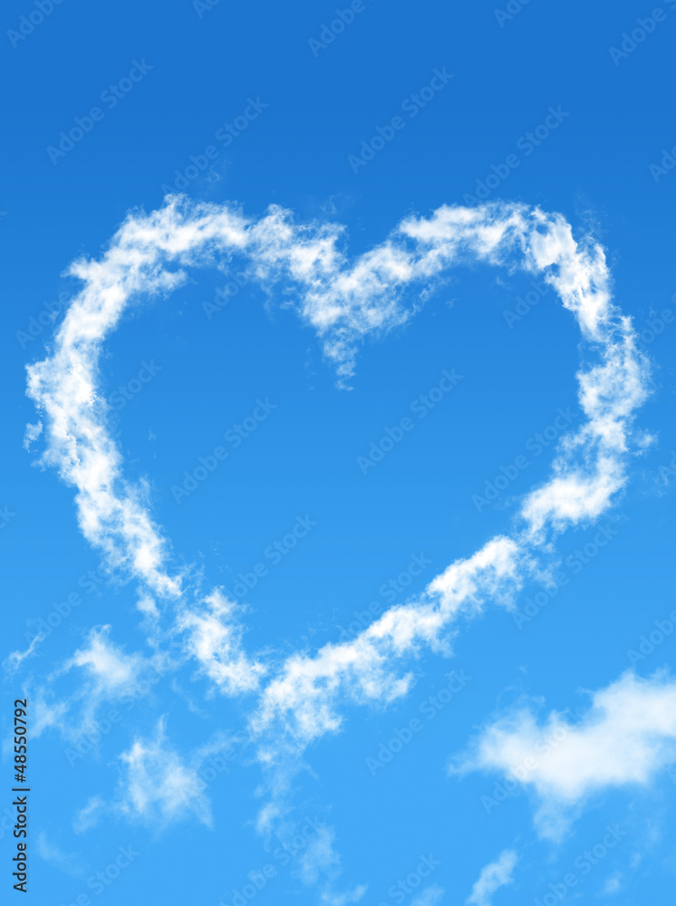 Blue sky with cloud style heart