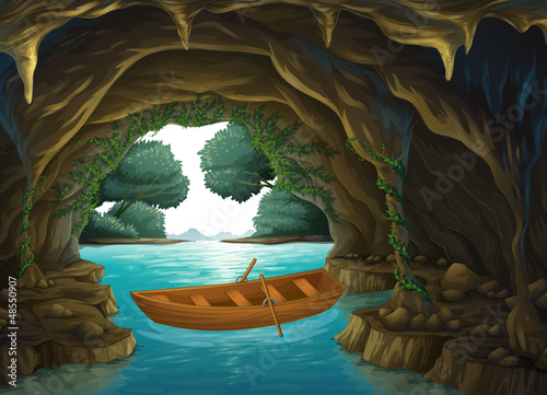 A boat in the cave