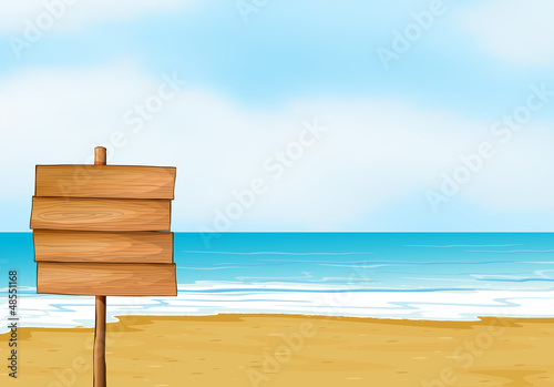 A blank wooden signboard