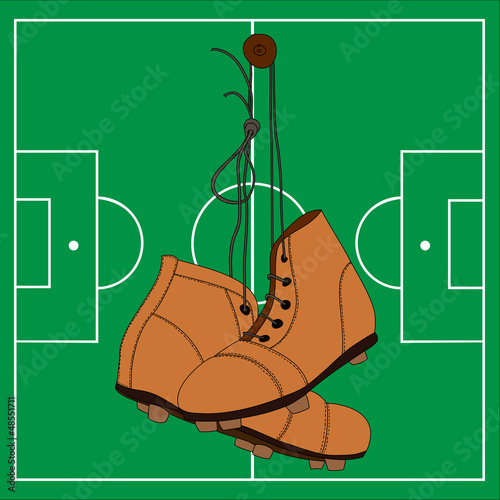 Illustration of retro soccer boots
