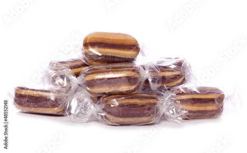 Canvas Print Humbug sweets in wrapper cutout